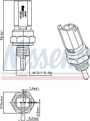Sonde de température, liquide de refroidissement NISSENS ref. 207087