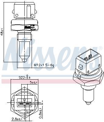 Sonde de température, liquide de refroidissement NISSENS ref. 207088