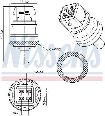 Sensor, temperatura del refrigerante NISSENS ref. 207090