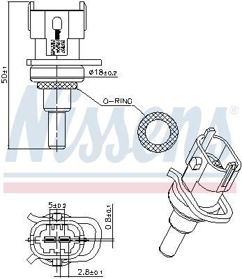 Sensor, temperatura del refrigerante NISSENS ref. 207097