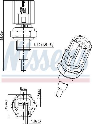 Sensor, temperatura del refrigerante NISSENS ref. 207098