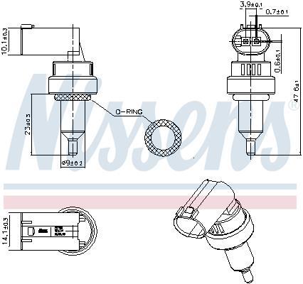 Sonde de température, liquide de refroidissement NISSENS ref. 207100