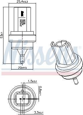 Sensor, temperatura del refrigerante NISSENS ref. 207101
