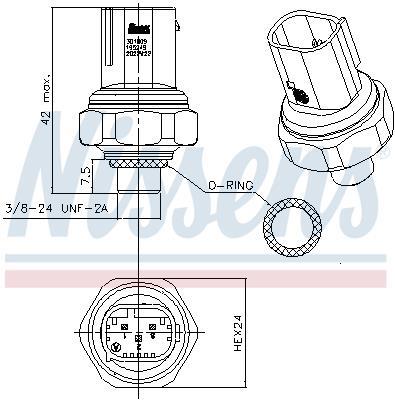 Pressostat, climatisation NISSENS ref. 301009