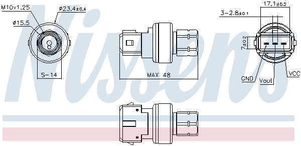 Pressostat, climatisation NISSENS ref. 301011