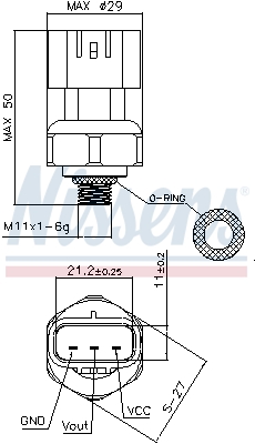 Pressostat, climatisation NISSENS ref. 301012