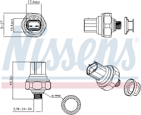 Interruptor de presión, aire acondicionado NISSENS ref. 301014