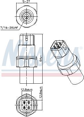 Pressostat, climatisation NISSENS ref. 301017