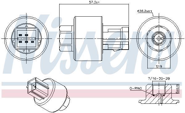 Pressostat, climatisation NISSENS ref. 301019
