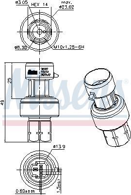 Pressostat, climatisation NISSENS ref. 301022