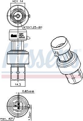 Interruptor de presión, aire acondicionado NISSENS ref. 301024