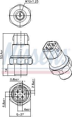 Pressostat, climatisation NISSENS ref. 301036