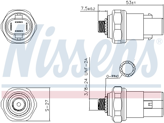 Interruptor de presión, aire acondicionado NISSENS ref. 301043
