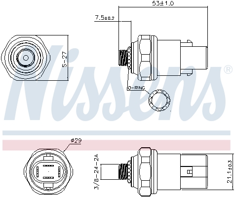 Pressostat, climatisation NISSENS 301049