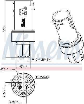 Interruptor de presión, aire acondicionado NISSENS ref. 301052