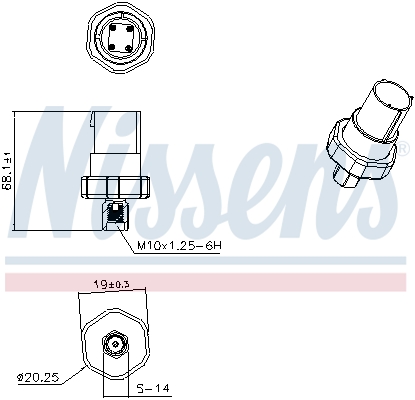 Interruptor de presión, aire acondicionado NISSENS ref. 301054