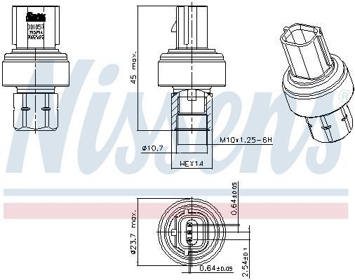 Interruptor de presión, aire acondicionado NISSENS ref. 301057