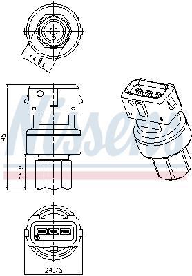 Pressostat, climatisation NISSENS ref. 301067