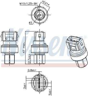 Pressostat, climatisation NISSENS ref. 301068
