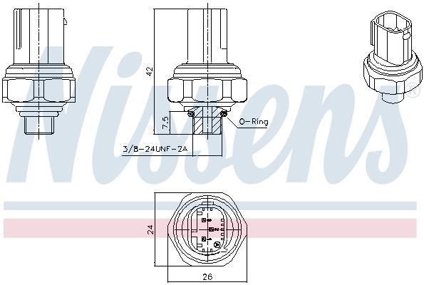 Pressostat, climatisation NISSENS ref. 301070