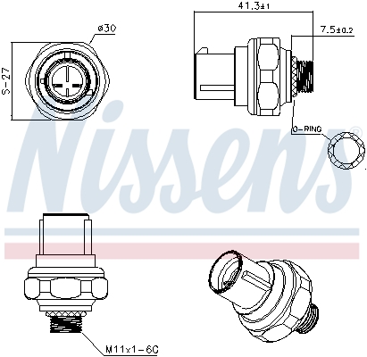 Pressostat, climatisation NISSENS ref. 301078