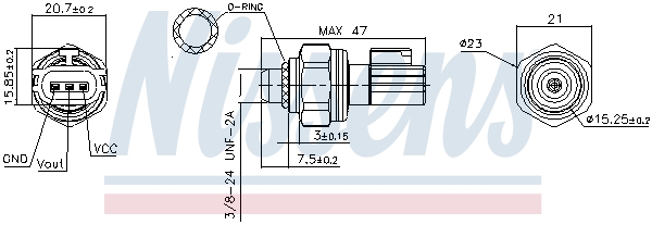 Interruptor de presión, aire acondicionado NISSENS ref. 301082