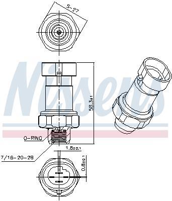 Interruptor de pressão, ar condicionado NISSENS ref. 301085