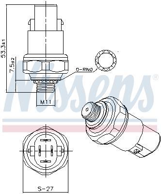 Pressostat, climatisation NISSENS ref. 301088