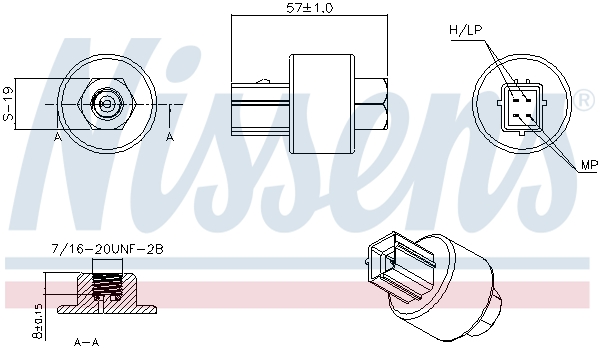 Pressostat, climatisation NISSENS 301089