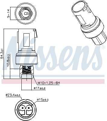 Interruptor de presión, aire acondicionado NISSENS ref. 301092
