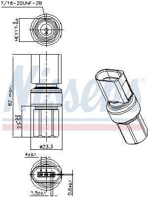 Pressostat, climatisation NISSENS ref. 301098
