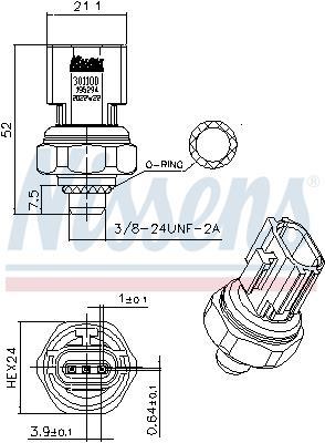 Pressostat, climatisation NISSENS ref. 301100