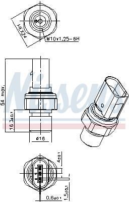 Pressostat, climatisation NISSENS ref. 301101