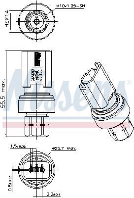 Pressostat, climatisation NISSENS ref. 301102
