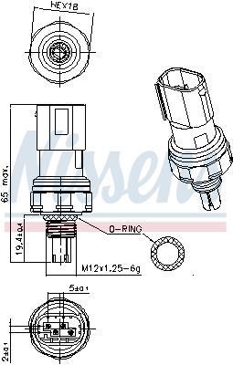 Pressostat, climatisation NISSENS 301140