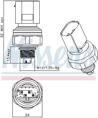 Interruptor de presión, aire acondicionado NISSENS ref. 301145