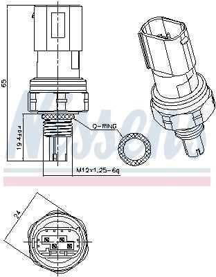 Interruptor de pressão, ar condicionado NISSENS ref. 301201