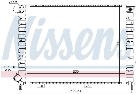 Radiateur moteur (Radiateur de refroidissement) NISSENS ref. 60049