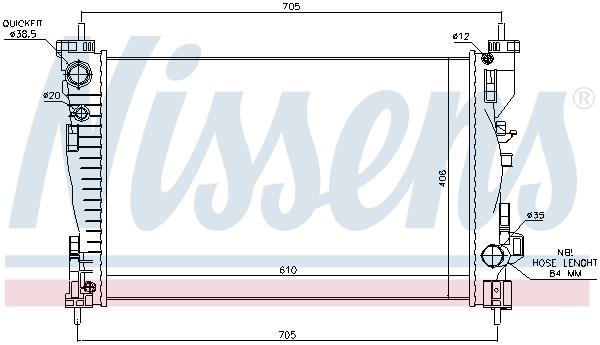 Radiateur moteur (Radiateur de refroidissement) NISSENS 60064