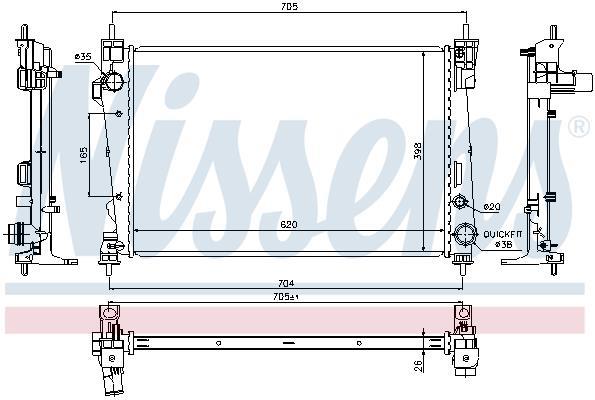 Radiateur moteur (Radiateur de refroidissement) NISSENS 60065