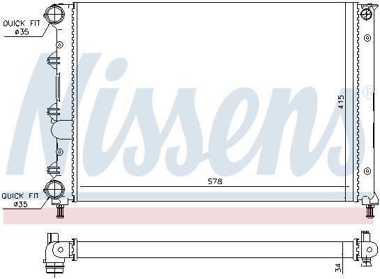 Radiateur moteur (Radiateur de refroidissement) NISSENS ref. 694760
