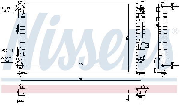 Radiateur moteur (Radiateur de refroidissement) NISSENS 60229