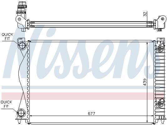 Radiador, refrigeración del motor NISSENS ref. 60237A