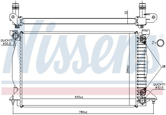 Radiateur moteur (Radiateur de refroidissement) NISSENS 60303A