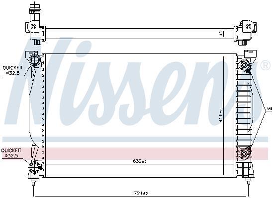 Radiateur moteur (Radiateur de refroidissement) NISSENS 60305A