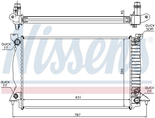 Radiateur moteur (Radiateur de refroidissement) NISSENS 60314A