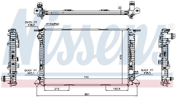 Radiateur moteur (Radiateur de refroidissement) NISSENS 60317
