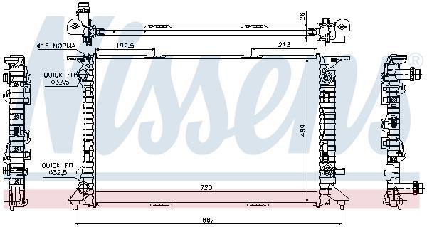 Radiateur moteur (Radiateur de refroidissement) NISSENS 60321