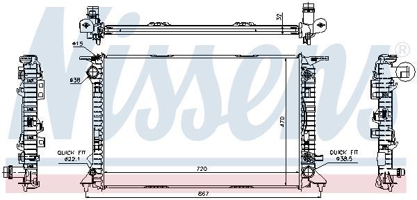 Radiateur moteur (Radiateur de refroidissement) NISSENS 60324