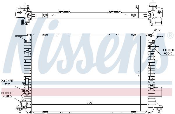 Radiateur moteur (Radiateur de refroidissement) NISSENS 60326